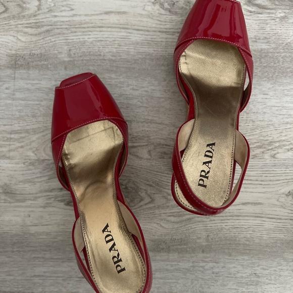 Prada Red Patent Leather Wedged (US7) - Picture 1 of 5